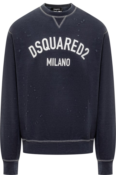 Dsquared2 フリース 台無しになったスウェットシャツ