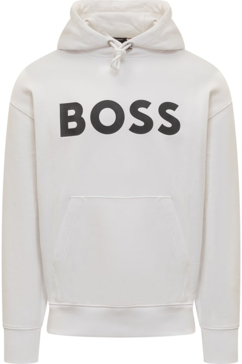 Hugo Boss フリース ロゴ入りパーカー