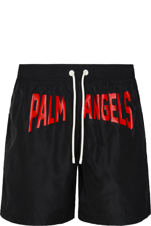 楽天italist OfficialPalm Angels スイムトランクス 「pa City」ブラックポリエステル水着