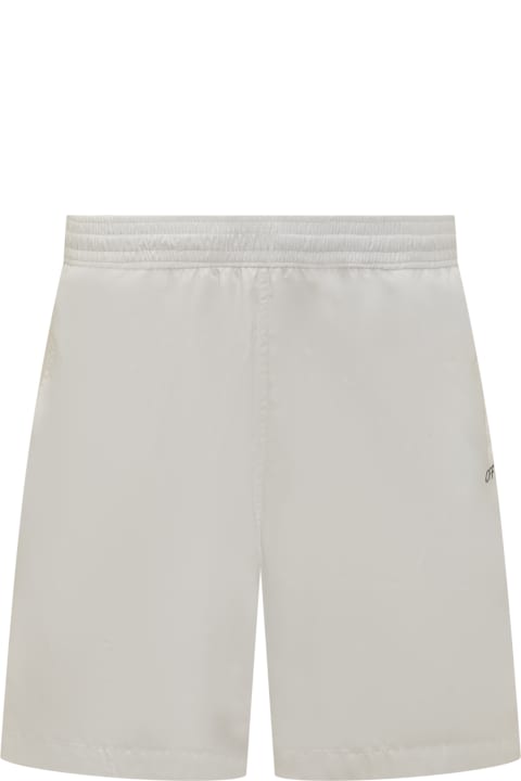 Off-White 水着 落書きモチーフのスイムショーツ