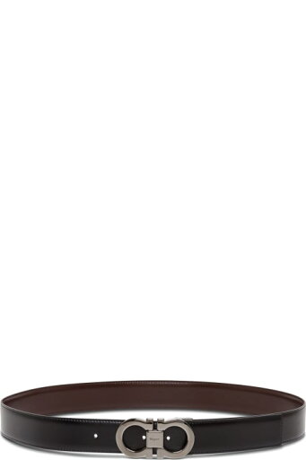 Ferragamo ベルト ブラック ダブルフック リバーシブル ベルト マン Ferragamo ベルト ブラック ダブルフック リバーシブル ベルト マン