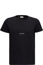 Saint Laurent シャツ ロゴ入りブラック T シャツ