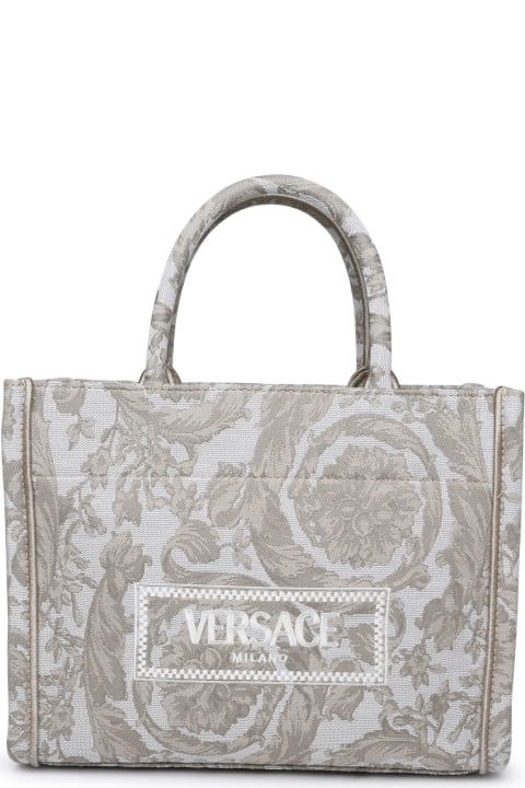 Versace トートバッグ ツートンカラーのファブリックバッグ