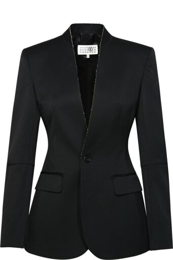 MM6 Maison Margiela ブレザー ブラック バージン ウール ブレンド ジャケット MM6 Maison Margiela ブレザー ブラック バージン ウール ブレンド ジャケット