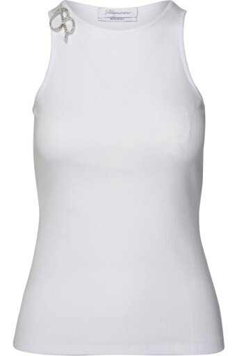 Blumarine タンクトップ ホワイト コットン タンク トップ Blumarine タンクトップ ホワイト コットン タンク トップ