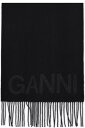 Ganni スカーフ＆ストール ブラック リサイクル ウール スカーフ
