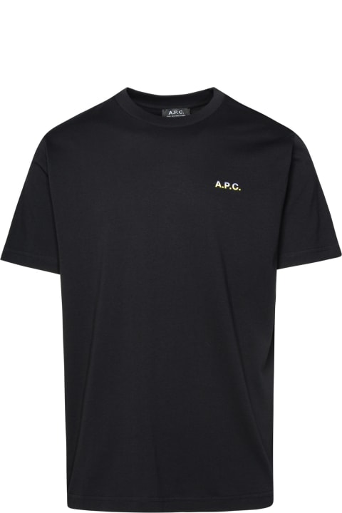 A.P.C. シャツ ブラック コットン T シャツ