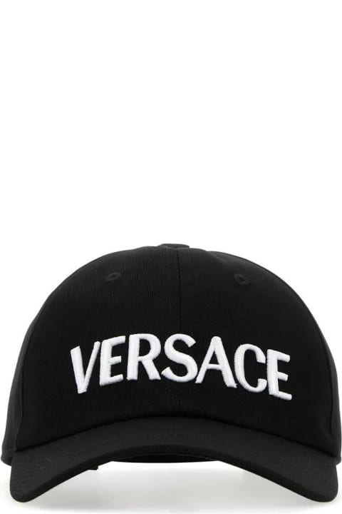 Versace 帽子 ブラック コットン ベー