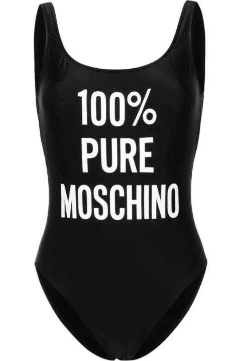 Moschino スーツ ロゴプリントワンピース水着