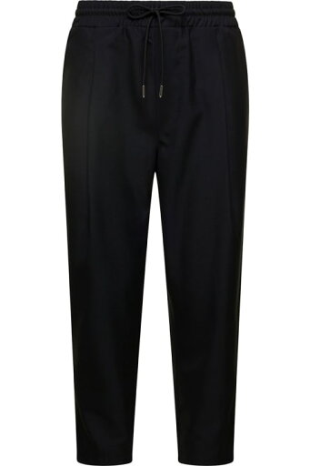 Drole de Monsieur スウェットパンツ ブラック シグネチャー トラック パンツ ウール ブレンド マン Drole de Monsieur スウェットパンツ ブラック シグネチャー トラック パンツ ウール ブレンド マン