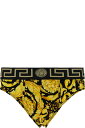 Versace ショーツ ストレッチコットン製バロッコプリントのゴールドブリーフマン