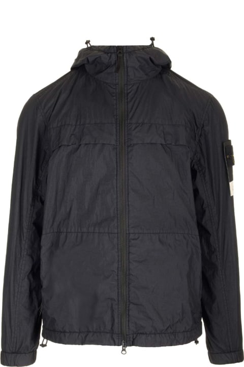 Stone Island コート ブラック クリンクル ジャケット