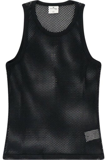 Courreges タンクトップ ロゴ刺繍ストレートヘムメッシュトップ Courreges タンクトップ ロゴ刺繍ストレートヘムメッシュトップ