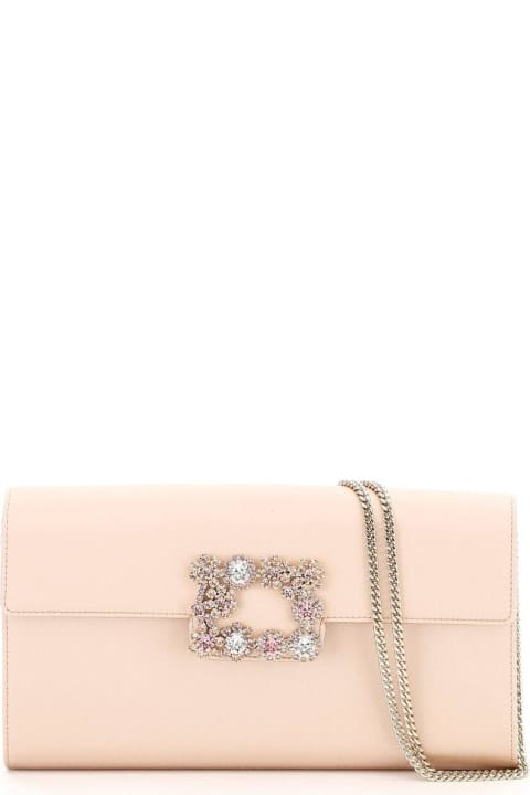 Roger Vivier ショルダーバッグ フラワー バックル エンベロープ フラップ クロスボディ バッグ