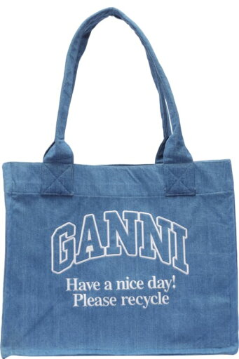 Ganni トートバッグ ラージイージーショッパーデニム Ganni トートバッグ ラージイージーショッパーデニム