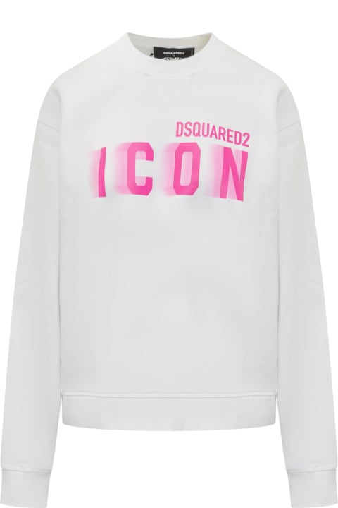 Dsquared2 フリース アイコンブラーフィットクルー