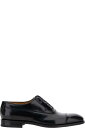 Ferragamo ローファー&デッキシューズ ブラック オックスフォード レースアップ、トゥ キャップ ディテール付き ブラッシュ レザー マン