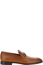 Ferragamo ローファー&デッキシューズ レザーマンのガンチーニディテール付きブラウンローファー