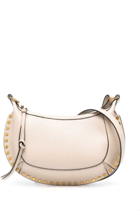 Isabel Marant トートバッグ 「oskan Moon」レザーのディテールを施したスタッズ付きベージュ ショルダー バッグ 女性