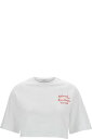 Philosophy di Lorenzo Serafini Tシャツ コットンウーマンのフロントとリアのロゴプリント付きホワイトクロップTシャツ(4)