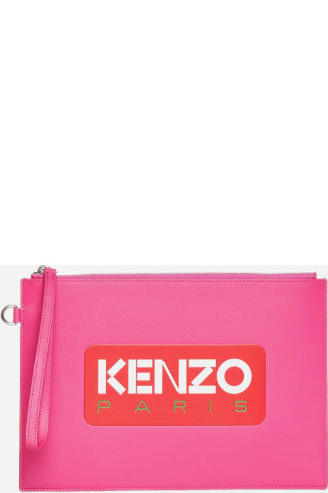 Kenzo クラッチバッグ ロゴ レザー ラ