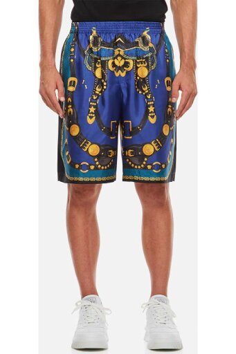 Versace ショートパンツ ショーツ メドゥーサ ハーネス スカーフ プリント Versace ショートパンツ ショーツ メドゥーサ ハーネス スカーフ プリント