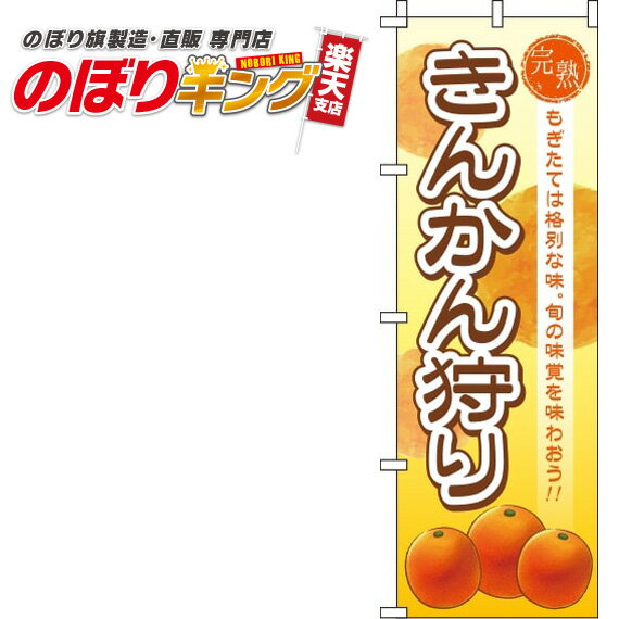 【全国一律送料341円】 きんかん狩り のぼり旗 0100206IN 60cm×180cm