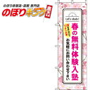 【全国一律送料341円】 春の無料体験入塾 桜のぼり旗 0270207IN 60cm×180cm