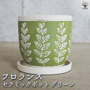 【P2倍★マラソン期間中】陶器鉢 フロランス B セラミックポット グリーン 【陶器鉢/1個売り】植木鉢 鉢 鉢植え プランター 陶器 おしゃれ 北欧 モダン ...