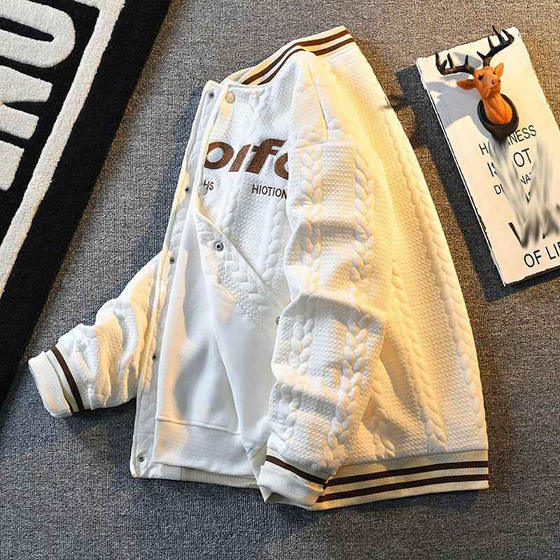 ジャケット メンズ 英字刺繍 スタジャン ニットセーター ジャンパー 秋冬服 ユニセックス ニットカーディガン スタジアムジャケット 防寒着 アウトドア スポーツ アウター 通勤 通学 トップス 普段着 スクール