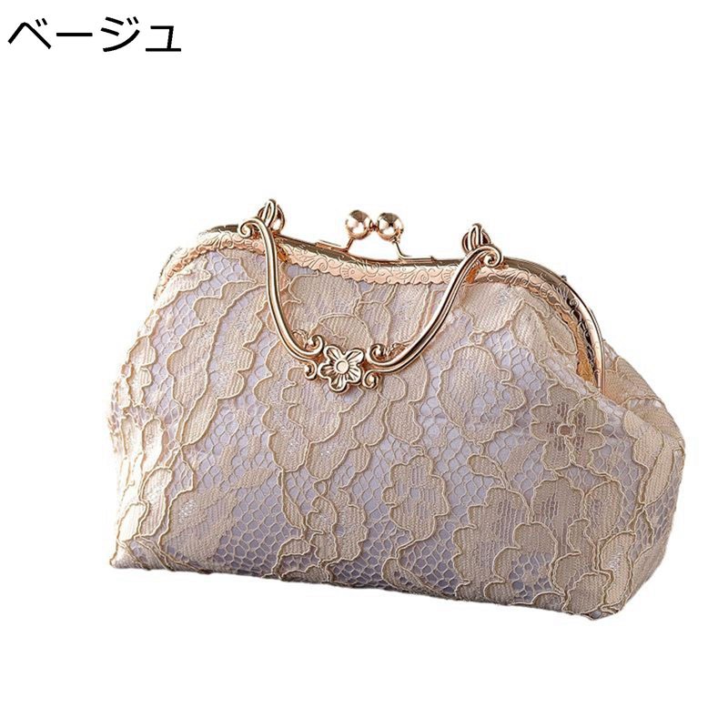 がま口ポーチ 刺繍 パーティーバッグ クラッチバッグ 結婚式ハンドバッグ サテン ショルダーバッグ 2way 中華風 レトロ 披露宴 二次会 宴会 宴会バッグ ポシェット 長財布 小物収納 女性 記念日