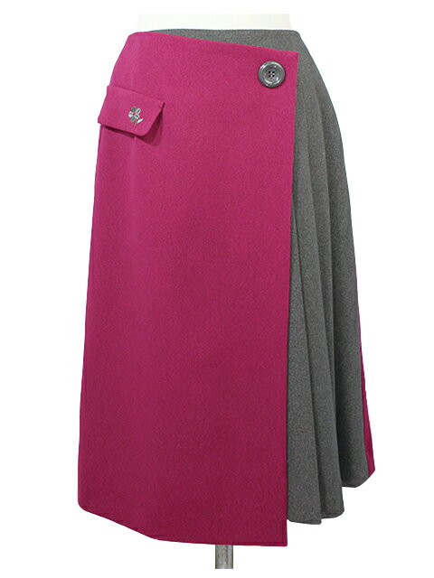 【40%OFF】【M'S GRACY　エムズグレイシー】配色ラッププリーツスカート