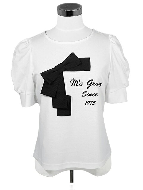 【40%OFF】【M'S GRACY　エムズグレイシー】グログランリボン付きカットソー...