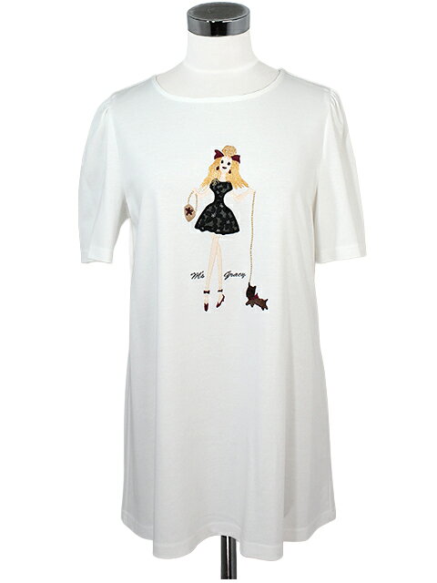 タグ付き新品エムズグレイシー半袖カットソーサイズ38 M'S GRACY（エムズグレイシー） Tシャツ カットソー 香水モチーフ 半袖