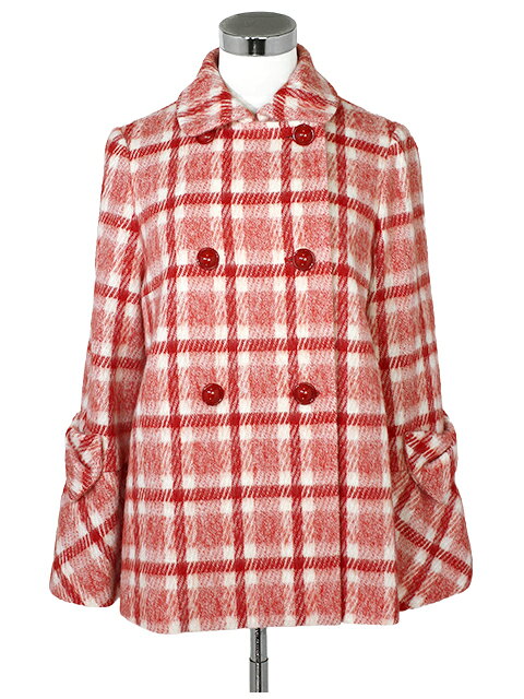 【40%OFF】【M'S GRACY　エムズグレイシー】ダブルボタンチェック柄コート