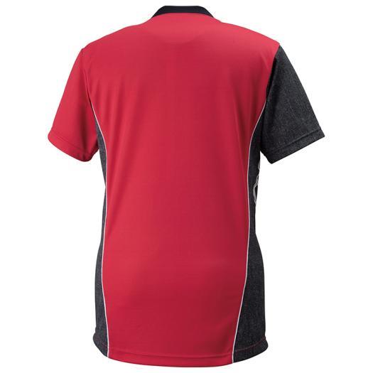 MIZUNO 【25%OFF】ミズノ ゲームシャツ(バレーボール)[ユニセックス] ホワイト×ブラックデニム×レッド