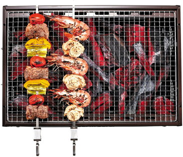 キャプテンスタッグ 【 CAPTAIN STAG 】 アウトドア BBQ スライド スキュア 2本組 アウトドア キャンプ バーベキュー 串 平串
