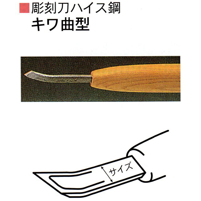 三木章刃物本舗　彫刻刀ハイス鋼　キワ曲型　13．5mm、15mm