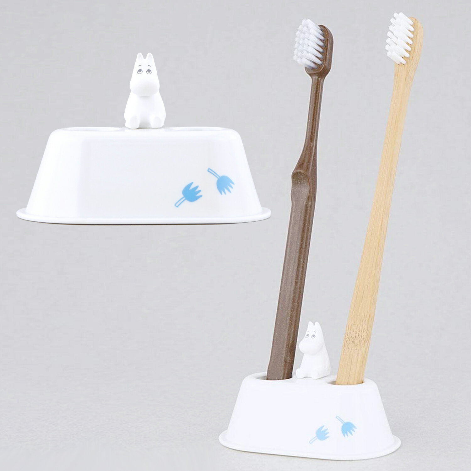 【送料無料】ムーミン 歯ブラシスタンドW ダブル 可愛い 誕生日 プレゼント ギフト 単品 2本立てられる