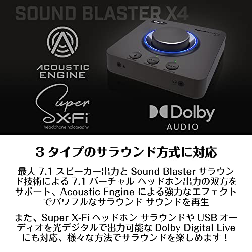 Sound Blaster X4 光デジタル入力 オーディオ バランス機能 マルチチャンネル USB ...