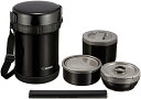 象印マホービン(ZOJIRUSHI) 保温 ステンレス 弁当箱 スープジャー ランチジャー 茶碗 約3杯分 約 1.2合 電子レンジ 対応 ブラック SL-GH...