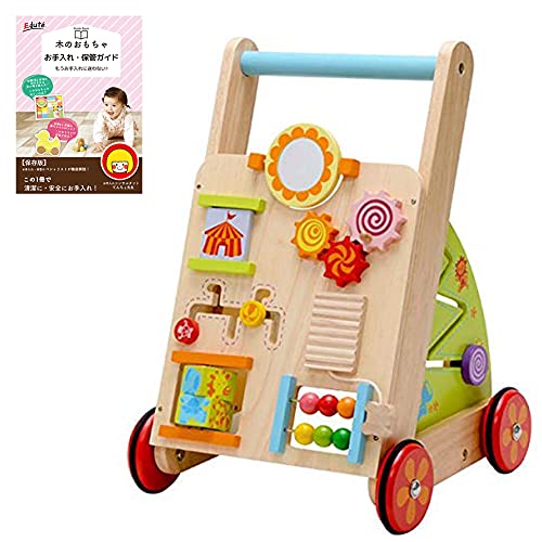 手押し車 赤ちゃん ておしぐるま ベビー カタカタ 乗り物 パズル 木製 木のおもちゃ 【 Im TOY アイムトイ 】 ベビーファーストウォーカー そろばん ...