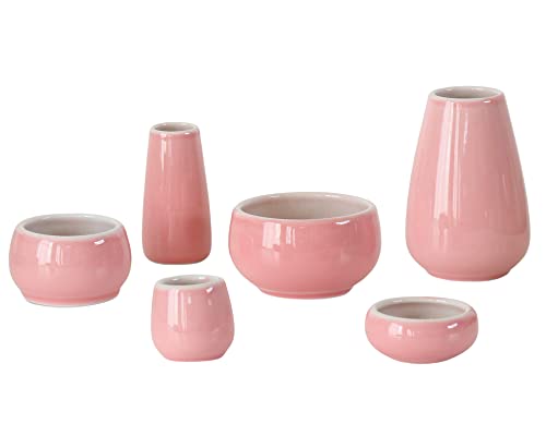 陶器仏具 「もみじ」 6具足セット ミニ仏壇に最適 ピンク