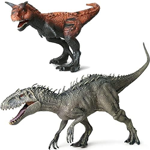 UTST 恐竜 フィギュア カルノタウルス インドミナスレックス 恐竜 おもちゃ インドミナス・レックス カルノサウルス (赤カルノタ＋灰インドミナス)