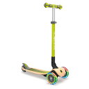 GLOBBER グロッバー キックボード フラッシュ 光る 3輪 ウッドデッキ フットブレーキ 外遊び 子供 乗り物 キック スクーター プリモ/フォールダブル/ウッド/ライト ライムグリーン WLGB436106
