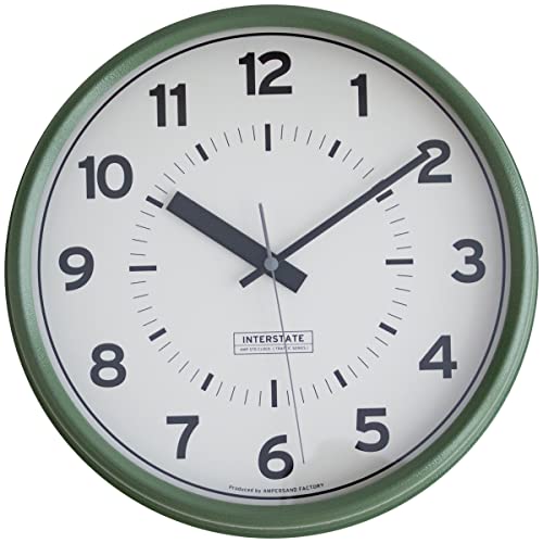 AMPERSAND FACTORY 掛け時計 アルミ シンプル 壁掛け スイープ (Interstate Bold フォント)