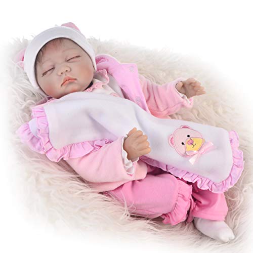 材質：最高品質のフルシリコンビニール、柔らかく柔らかい感じ。安全認証：ASTM F963、EN71（Safety Soft）EU規格。あなたとあなたの赤ちゃんにとって安全です。赤ちゃんのサイズ：約22インチ55 cm（生まれたばかりのサイズ）体重：1.3 kg赤ちゃんは生まれたばかりのサイズ（0-3m）の赤ん坊の洋服に合うことができます。おしゃぶりは口にフィットすることができます。髪の毛：生まれつきの髪の毛のように、非常に柔らかい手元のモヘアアプリケーション：誕生日プレゼント、お祭りプレゼント、子供の遊び場、おじいちゃんまたはおばあちゃん同伴人形、恋人とコレクターのコレクション。商品の説明 22inch clothes body with PP cotton reborn baby doll Feature Type: Soft silicone reborn baby doll Dimensions: 55cm/22inch; deviation exists due to different measuring ways. Eyes: Tai Wai High-grade acrylic eyes, brown or blue eyes Hair: hand rooted mohair, natural soft hair, just like the real newborn baby hair, washableand avaliable comb. Nose: the nostrils are open, just like breathing.very realistic. Face: paited by our artist and it becomes some little pink blush. Nails:the finger and toe nails are also painted 100% by hand-drawn for that manicured, look redness of the nail bed and translucent nails Skin: The skin is the most unique place this doll, designers will spend a lot of time to baby's skin looks more realistic multi-layer manufacturing Color: after special treatment, will not fade nor rub off. Product description This reborn baby doll is 100% handmade craftwork the skin is smooth, which will make you feel so comfortable when you touch or hug them. They all have a moist lip, which make you feel she looks so truly so that you want to kiss them. When you hug her in your arms, you will notice all of her realistic details,chubby face that looks as healthy as an infant should, her pretty little pout and of course her darling clear eyes. She is truly a delight for your eyes and ears. This newborn baby doll will bring your children much happines.Bring them to your home and give your children a big surprise! What's in the box: 22" baby doll with clothes x 1; magnet pacifier x 1; feeding bottle x 1; a blanket x 1; plush toy x 1;blank certificate x 1, you can put the name on it as what you like , thanks Warning: can not be bathed 安全警告 水で洗えない