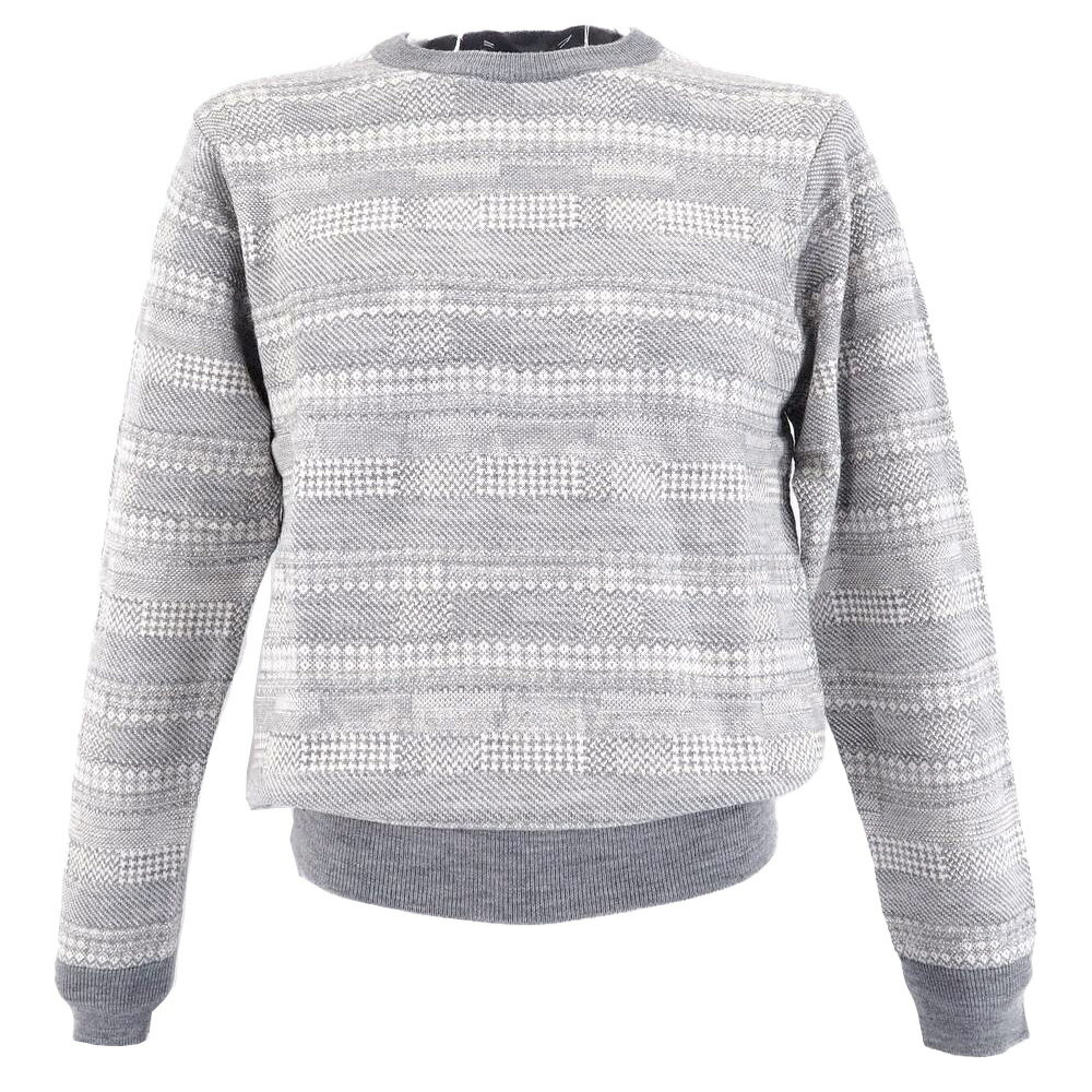 メンズ セーター ウール 100% LL(50) グレー 灰色