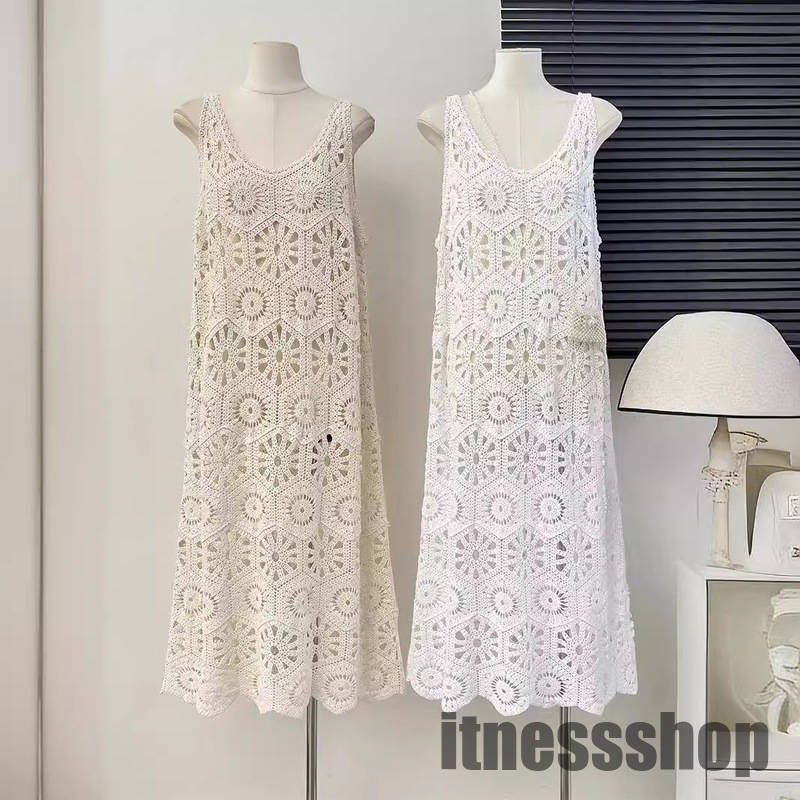 レース レディース ワンピース 夏 春 透け感 花柄 マキシワンピース レディース タンクトップ ノースリーブ リゾートワンピ 春夏 ふんわり 体型カバー オシ...