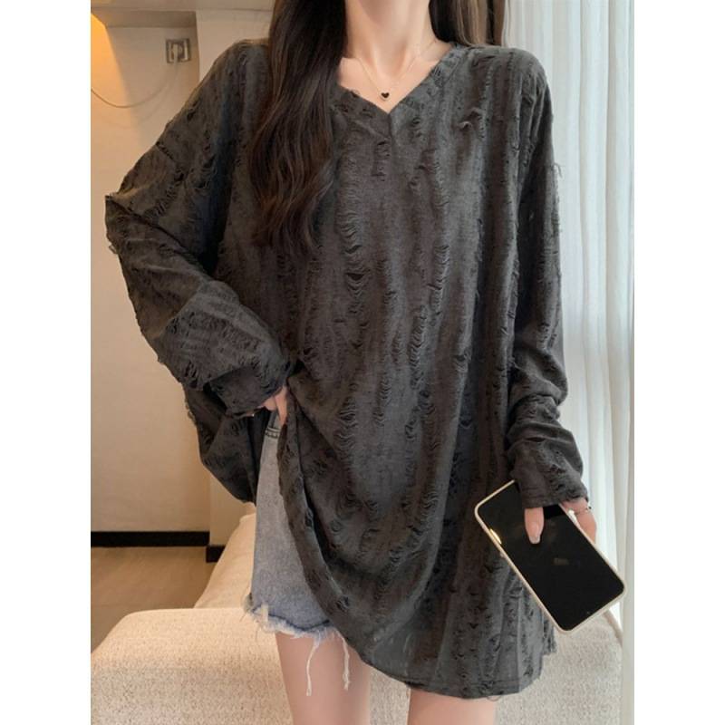THOM WILLS 春秋冬 レディース ミドル丈 ボトシャツ tシャツ ゆったり 着痩せ 大きいサイズ デザイン スウェット トップス